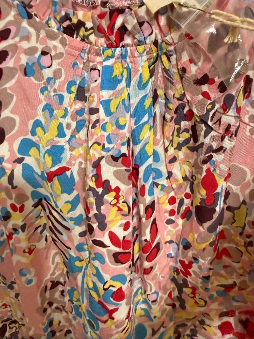 H128 NWT Ott XL pp21 Floral Ruffle Sleeveless Pink Multi Top - Picture 5 of 12